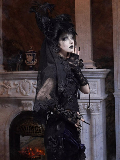 Day Of Mourning Widow Heavy Industry European Style Gothic Detachable Veil Top Hat Halloween【s0000014314】