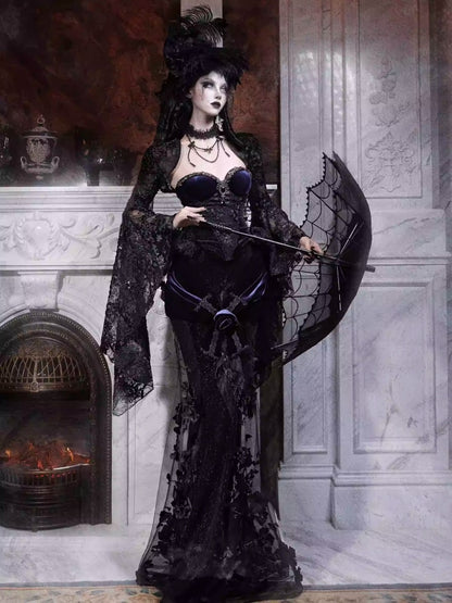 Day Of Mourning Widow Heavy Industry European Style Gothic Detachable Veil Top Hat Halloween【s0000014314】