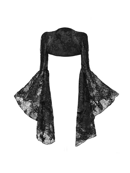 Day Of Mourning Gothic Gorgeous Nail Pearl Princess Sleeve Shoulder Top Halloween【s0000014315】
