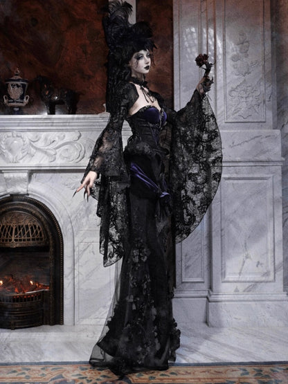 Day Of Mourning Gothic Gorgeous Embroidered Mermaid Skirt Dress Long Skirt Halloween【s0000014317】