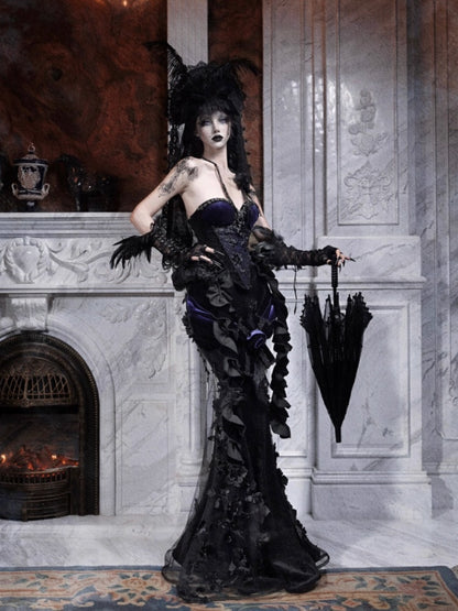 Day Of Mourning Gothic Gorgeous Embroidered Mermaid Skirt Dress Long Skirt Halloween【s0000014317】