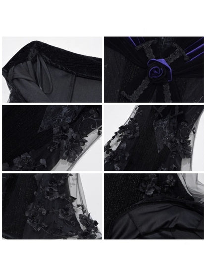 Day Of Mourning Gothic Gorgeous Embroidered Mermaid Skirt Dress Long Skirt Halloween【s0000014317】