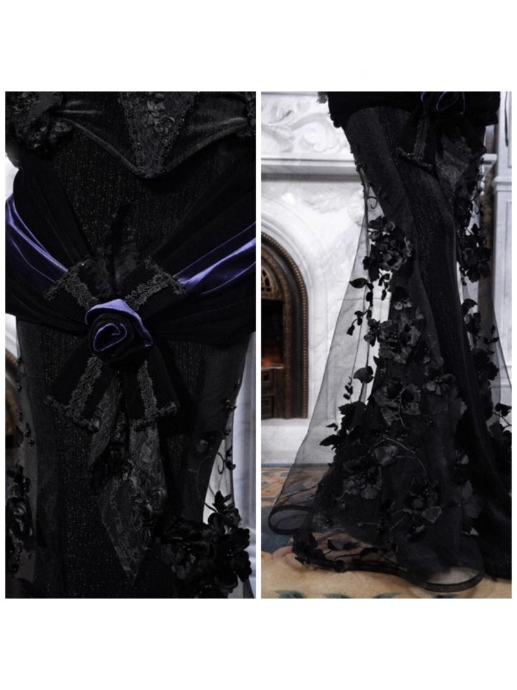 Day Of Mourning Gothic Gorgeous Embroidered Mermaid Skirt Dress Long Skirt Halloween【s0000014317】