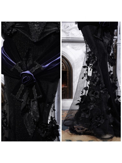 Day Of Mourning Gothic Gorgeous Embroidered Mermaid Skirt Dress Long Skirt Halloween【s0000014317】