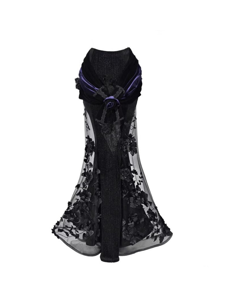 Day Of Mourning Gothic Gorgeous Embroidered Mermaid Skirt Dress Long Skirt Halloween【s0000014317】