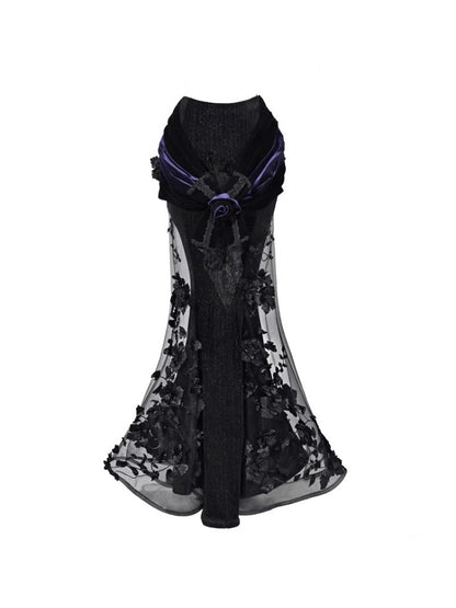 Day Of Mourning Gothic Gorgeous Embroidered Mermaid Skirt Dress Long Skirt Halloween【s0000014317】