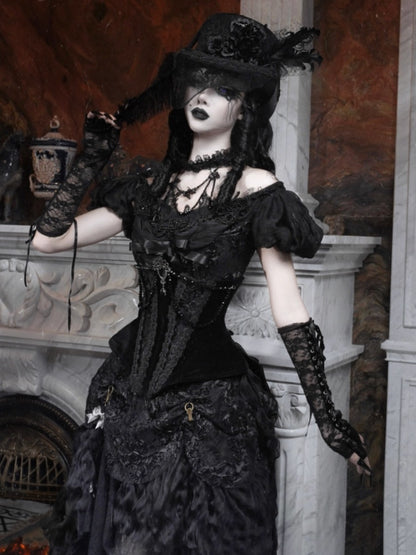 Eros's Magic Box Gothic Fishbone Corset Velvet Versatile Waist Corset Halloween【s0000014319】