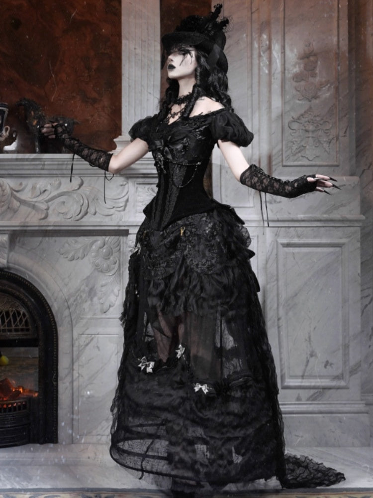 Eros's Magic Box Gothic Fishbone Corset Velvet Versatile Waist Corset Halloween【s0000014319】