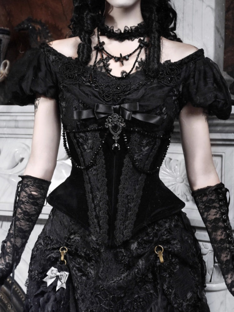 Eros's Magic Box Gothic Fishbone Corset Velvet Versatile Waist Corset Halloween【s0000014319】