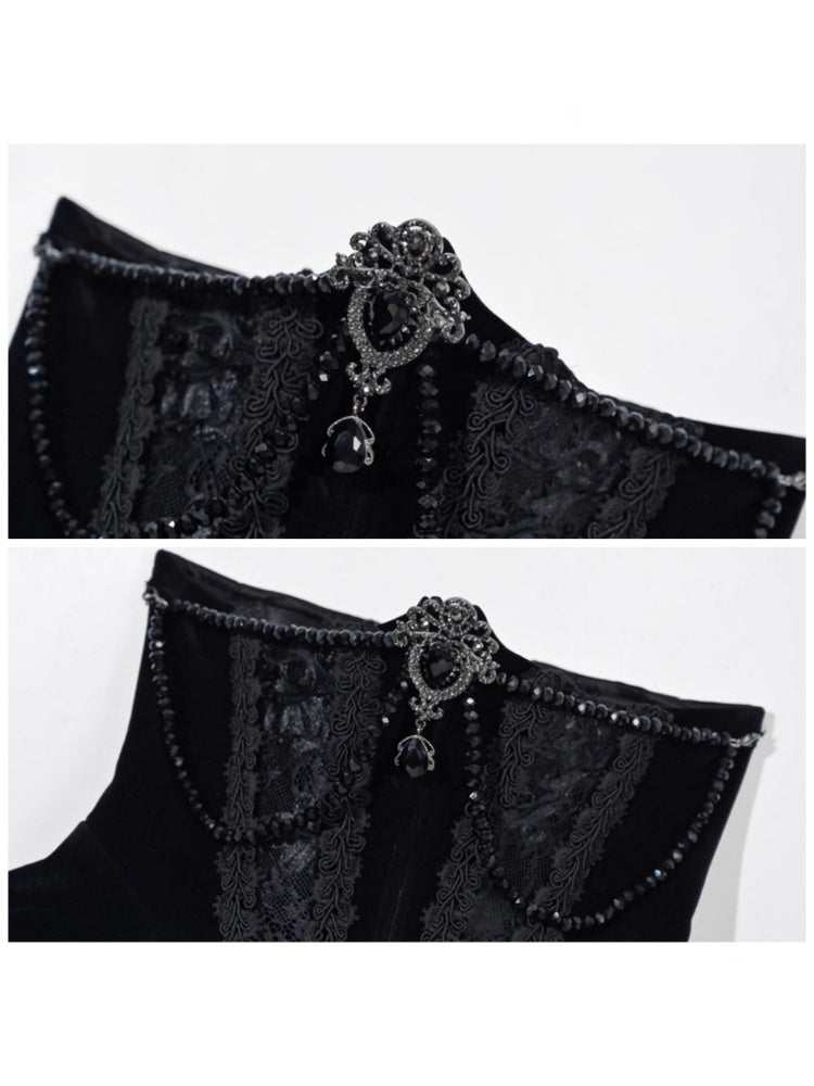 Eros's Magic Box Gothic Fishbone Corset Velvet Versatile Waist Corset Halloween【s0000014319】