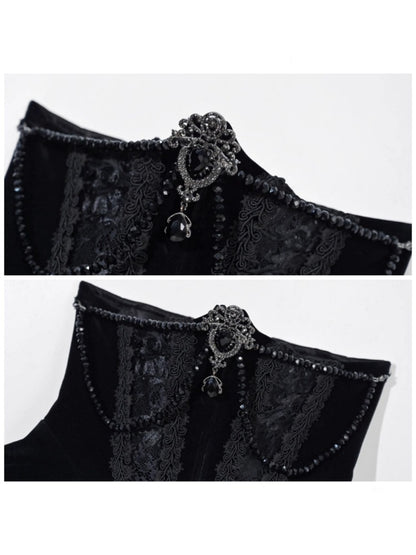 Eros's Magic Box Gothic Fishbone Corset Velvet Versatile Waist Corset Halloween【s0000014319】