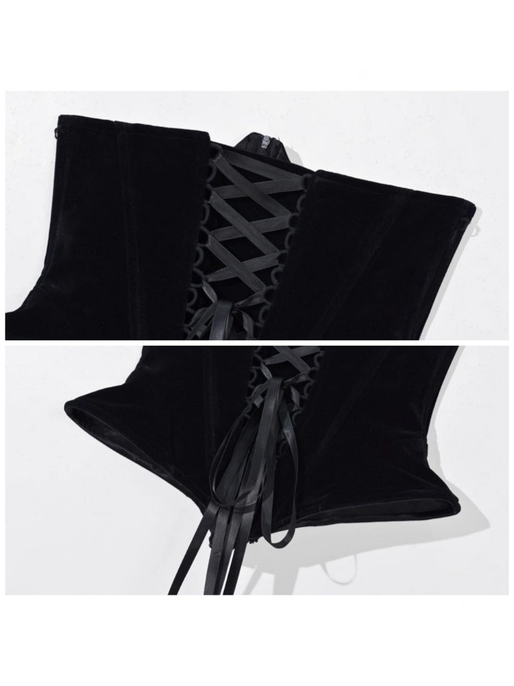 Eros's Magic Box Gothic Fishbone Corset Velvet Versatile Waist Corset Halloween【s0000014319】