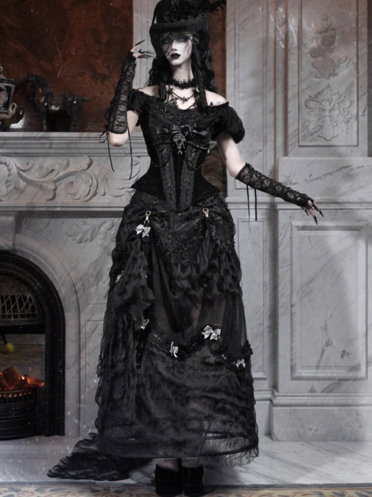 Eros's Magic Box Gothic Fishbone Corset Velvet Versatile Waist Corset Halloween【s0000014319】