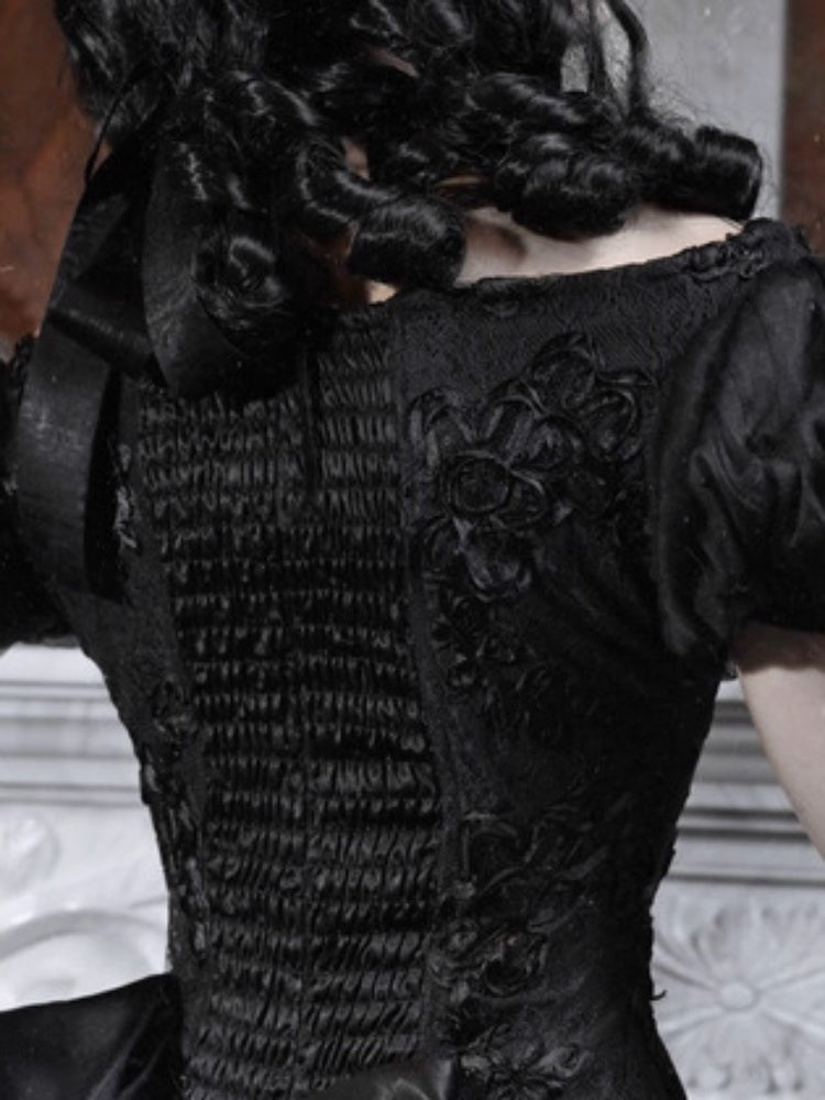 Magic Box Of The God Of Love Edward Goth One-Shoulder Puff Sleeve Mesh Top Halloween【s0000014320】