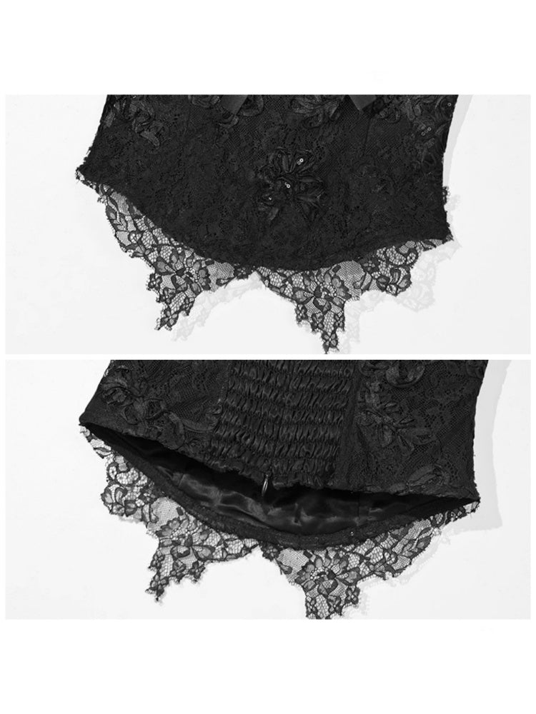 Magic Box Of The God Of Love Edward Goth One-Shoulder Puff Sleeve Mesh Top Halloween【s0000014320】