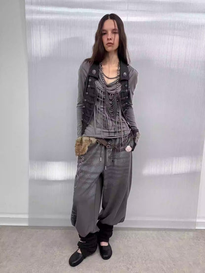 Sock Covers Layered Printed Casual Sports Loose Leggings Jogger Pants【s0000014541】