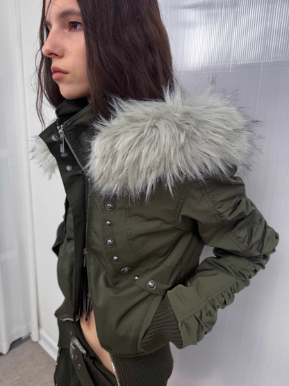 Short Waist Pie Overcomes Eco-Friendly Fur Lining Thickened Cold-Proof Fur Collar Jacket【s0000014544】
