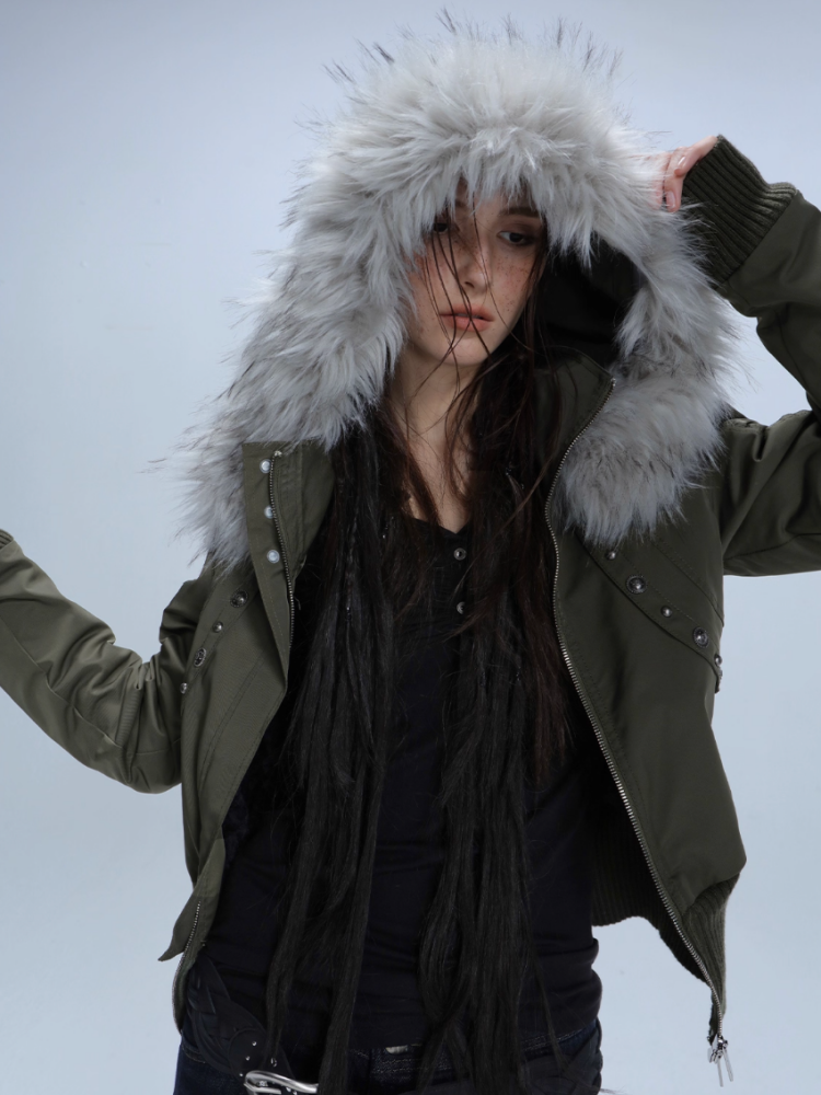 Short Waist Pie Overcomes Eco-Friendly Fur Lining Thickened Cold-Proof Fur Collar Jacket【s0000014544】