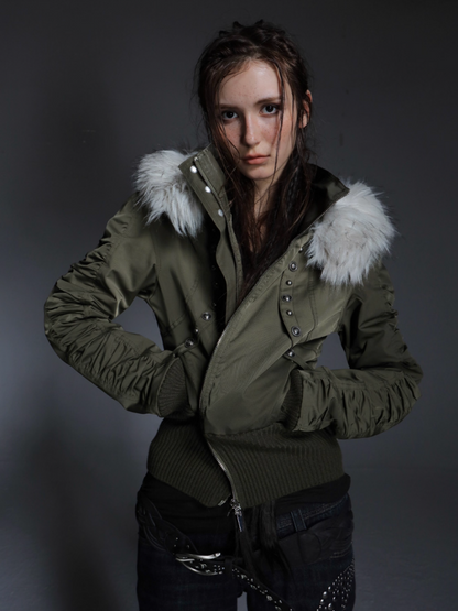 Short Waist Pie Overcomes Eco-Friendly Fur Lining Thickened Cold-Proof Fur Collar Jacket【s0000014544】