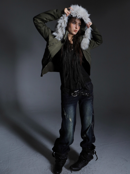 Short Waist Pie Overcomes Eco-Friendly Fur Lining Thickened Cold-Proof Fur Collar Jacket【s0000014544】