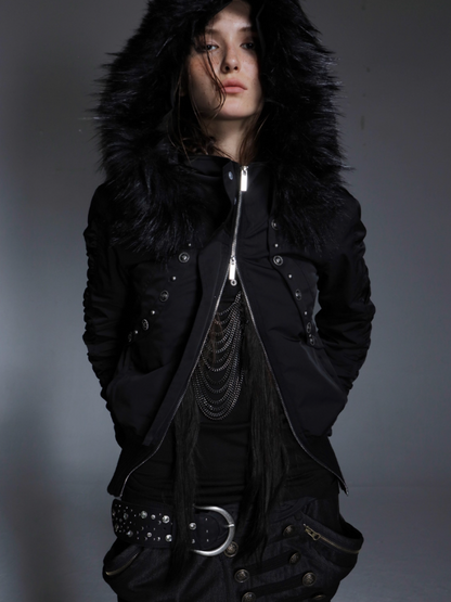 Short Waist Pie Overcomes Eco-Friendly Fur Lining Thickened Cold-Proof Fur Collar Jacket【s0000014544】