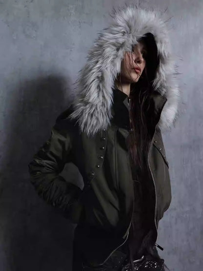 Short Waist Pie Overcomes Eco-Friendly Fur Lining Thickened Cold-Proof Fur Collar Jacket【s0000014544】