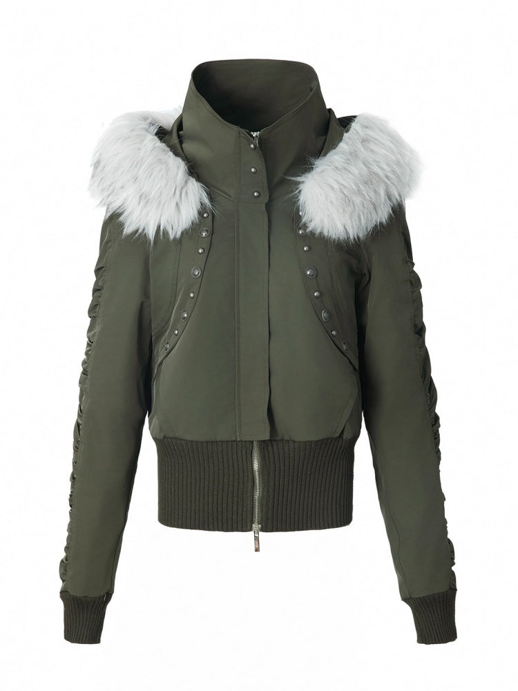 Short Waist Pie Overcomes Eco-Friendly Fur Lining Thickened Cold-Proof Fur Collar Jacket【s0000014544】