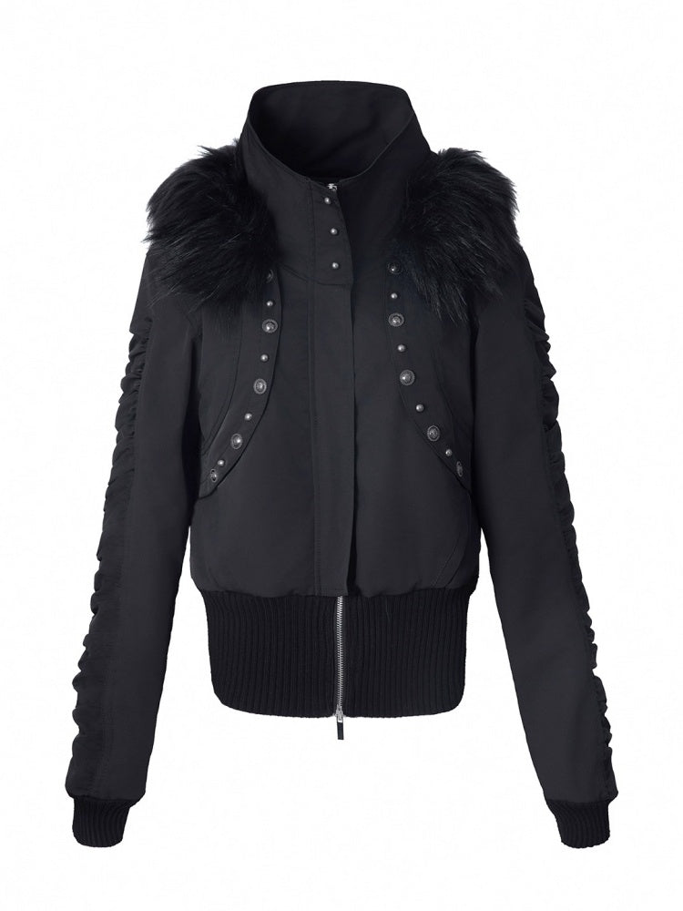 Short Waist Pie Overcomes Eco-Friendly Fur Lining Thickened Cold-Proof Fur Collar Jacket【s0000014544】