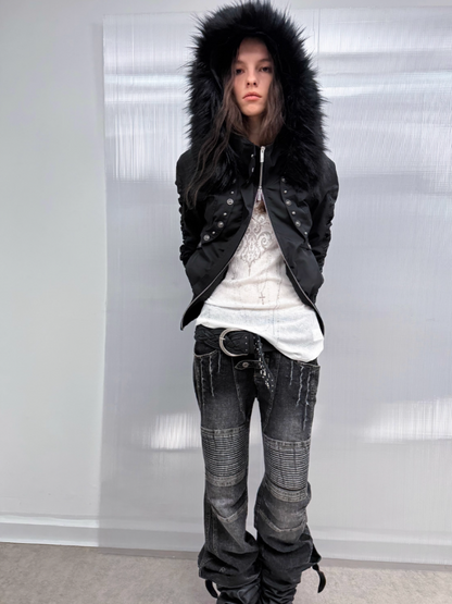 Short Waist Pie Overcomes Eco-Friendly Fur Lining Thickened Cold-Proof Fur Collar Jacket【s0000014544】