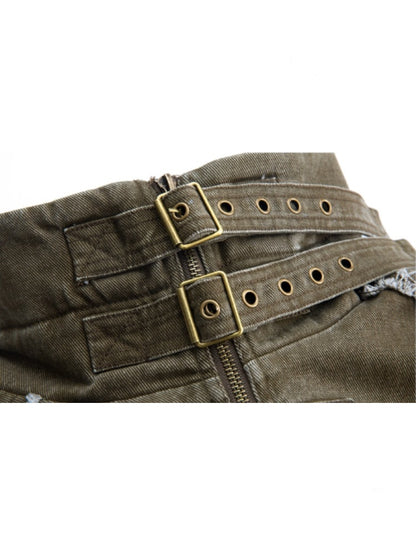 Wash Clip Cotton Drop Shoulder Workwear Mid-Length Loose Jacket【s0000014546】