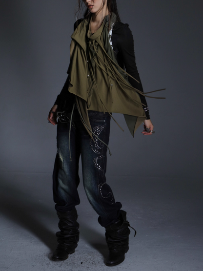 Original Print Stitching Fringe Multi-Wear Style A One-Piece Wrap Layered Skirt【s0000014547】