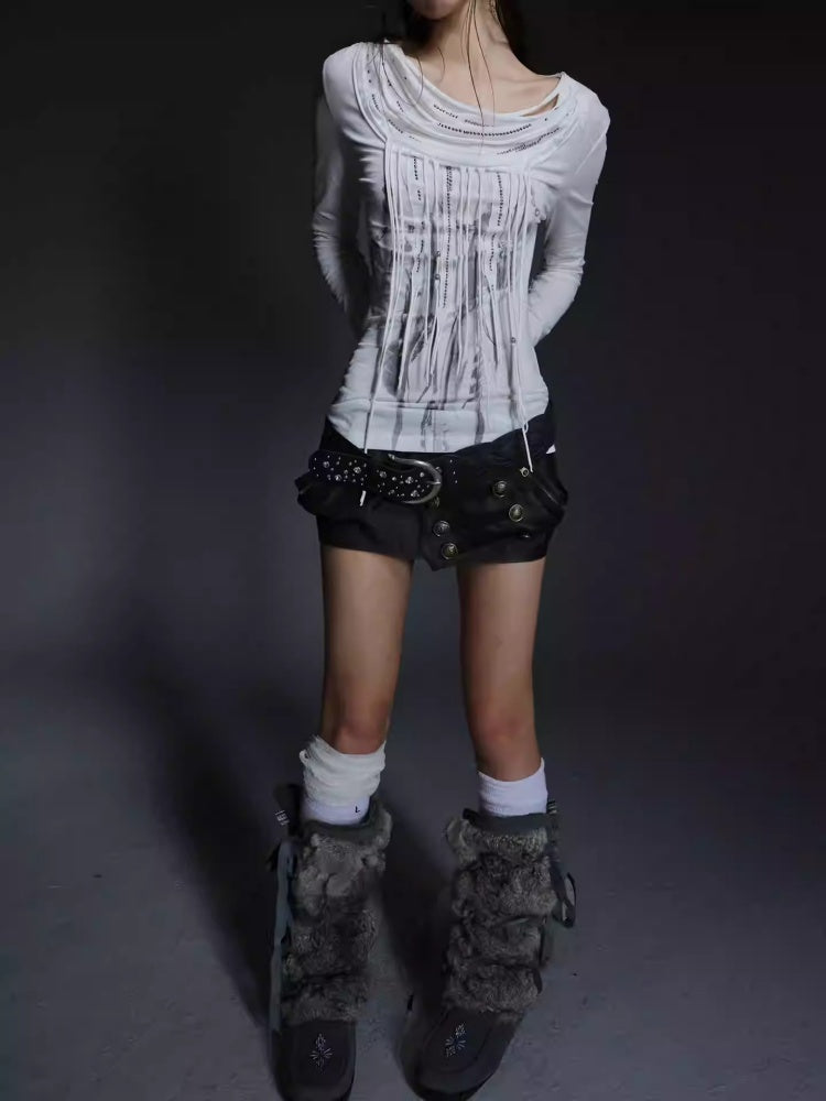 Pumpkin Puffy Three-Dimensional Cut Metal Buckle Cargo Style Asymmetrical Short Skirt【s0000014549】