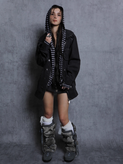 Pumpkin Puffy Three-Dimensional Cut Metal Buckle Cargo Style Asymmetrical Short Skirt【s0000014549】