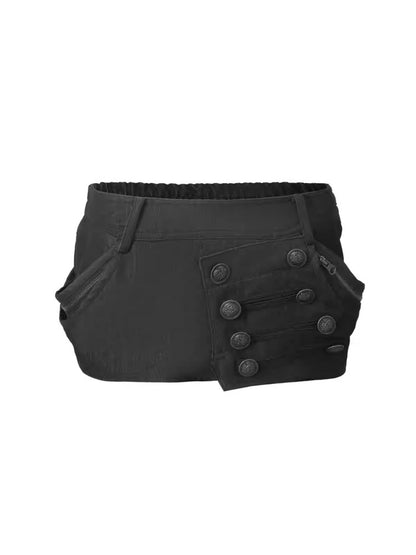 Pumpkin Puffy Three-Dimensional Cut Metal Buckle Cargo Style Asymmetrical Short Skirt【s0000014549】