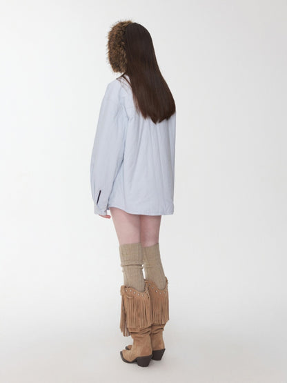 Double-Sided Eco-Friendly Lace-up Wool Ball Earmuffs【s0000014551】