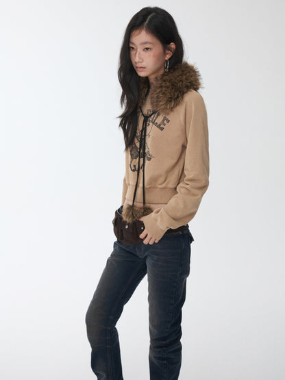 Double-Sided Eco-Friendly Lace-up Wool Ball Earmuffs【s0000014551】