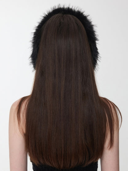 Double-Sided Eco-Friendly Lace-up Wool Ball Earmuffs【s0000014551】