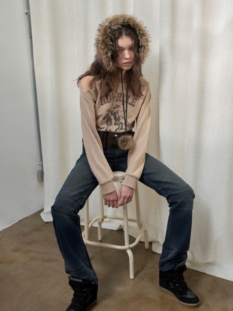 Double-Sided Eco-Friendly Lace-up Wool Ball Earmuffs【s0000014551】