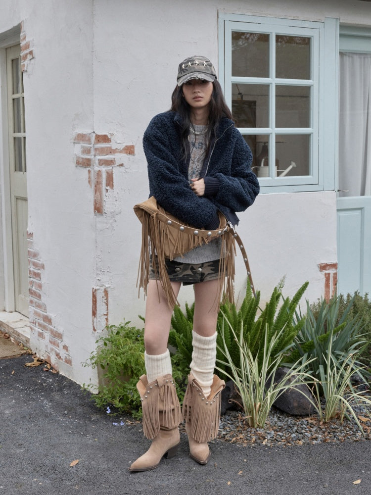 Vintage Washed Ripped Pentagram Rivet Camouflage Baseball Cap【s0000014552】