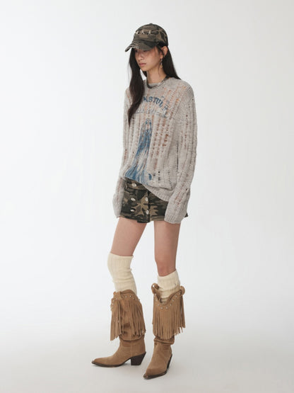 Wool Over the Knee Long Warm Knit Stacked Sock Cover【s0000014553】