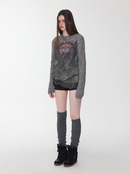 Wool Over the Knee Long Warm Knit Stacked Sock Cover【s0000014553】