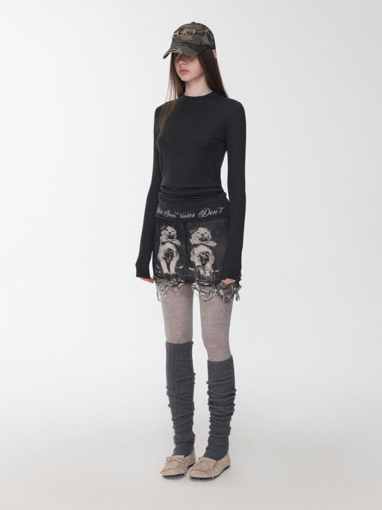 Wool Over the Knee Long Warm Knit Stacked Sock Cover【s0000014553】