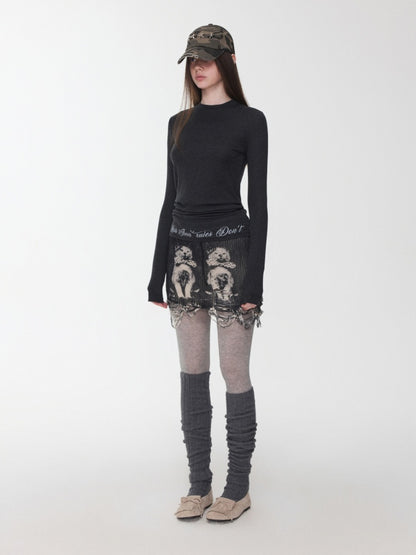 Wool Over the Knee Long Warm Knit Stacked Sock Cover【s0000014553】