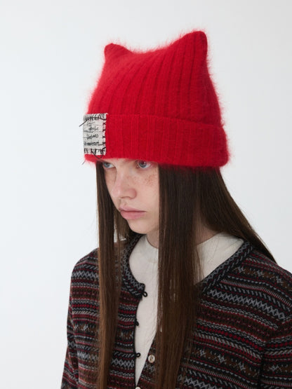 Cat Ears Long Rabbit Fur Solid Color Knitted【s0000014554】