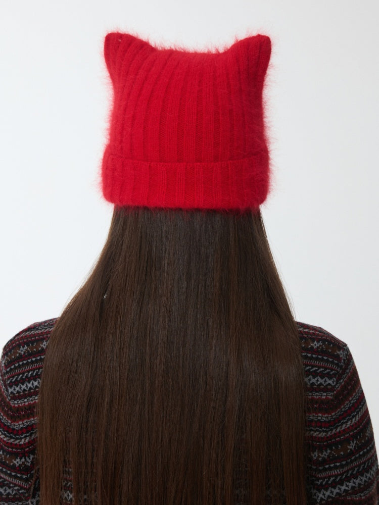 Cat Ears Long Rabbit Fur Solid Color Knitted【s0000014554】