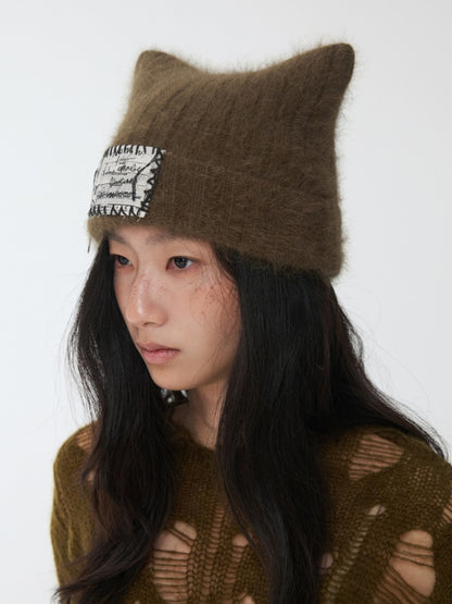 Cat Ears Long Rabbit Fur Solid Color Knitted【s0000014554】