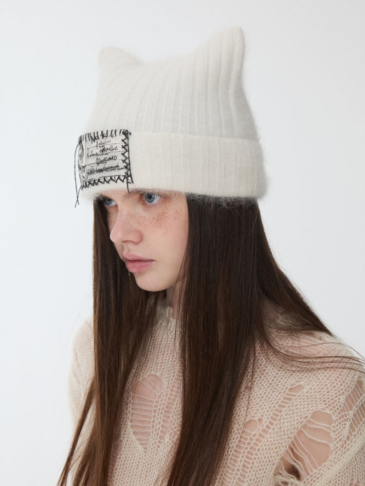 Cat Ears Long Rabbit Fur Solid Color Knitted【s0000014554】