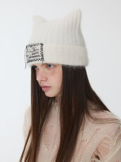 Cat Ears Long Rabbit Fur Solid Color Knitted【s0000014554】