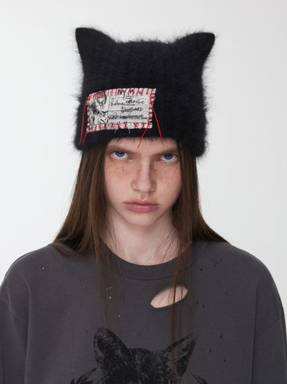 Cat Ears Long Rabbit Fur Solid Color Knitted【s0000014554】