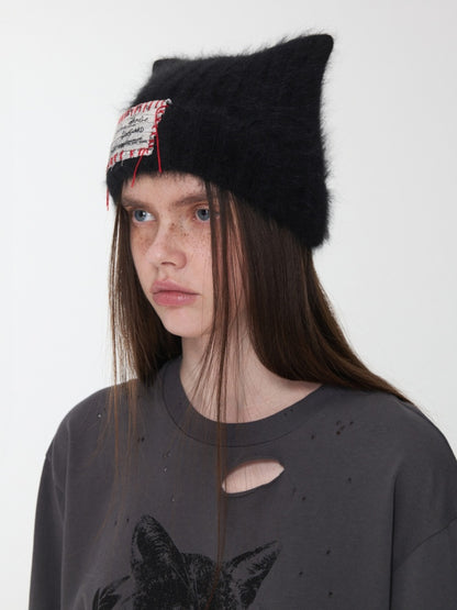 Cat Ears Long Rabbit Fur Solid Color Knitted【s0000014554】